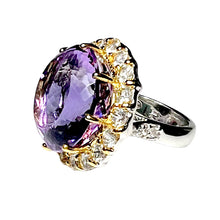 Load image into Gallery viewer, Amethyst &amp; White Topaz Ring