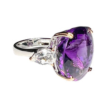 Load image into Gallery viewer, Amethyst &amp; White Topaz Ring