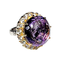 Load image into Gallery viewer, Amethyst &amp; White Topaz Ring