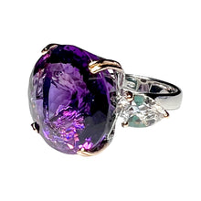 Load image into Gallery viewer, Amethyst &amp; White Topaz Ring