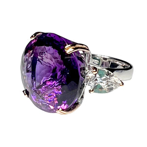 Amethyst & White Topaz Ring