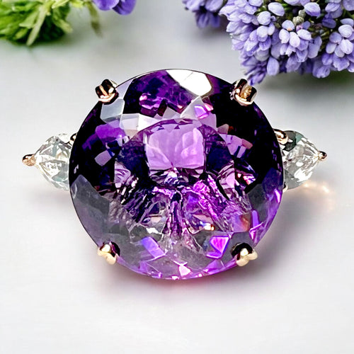 Amethyst & White Topaz Ring