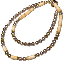 Load image into Gallery viewer, Pearl and Italian Carneola Morse Code Necklace