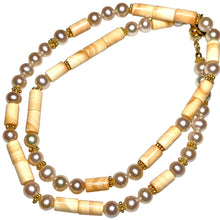 Load image into Gallery viewer, Pearl and Italian Carneola Morse Code Necklace