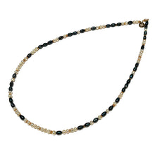 Load image into Gallery viewer, Faceted White and Black Pearl Morse Code Necklace