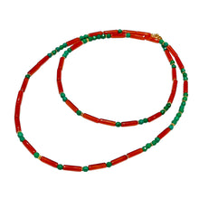 Load image into Gallery viewer, Carnelian and Turquoise Morse Code Necklace