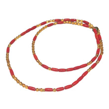 Load image into Gallery viewer, Citrine and Coral Morse Code Necklace