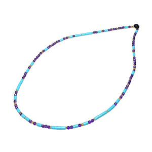 Amethyst and Italian Turquoise Morse Code Necklace