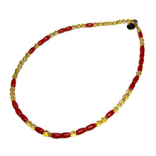 Load image into Gallery viewer, Citrine and Coral Morse Code Necklace