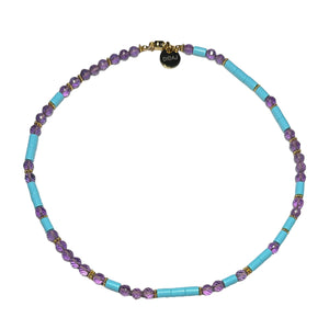 Amethyst and Italian Turquoise Morse Code Choker