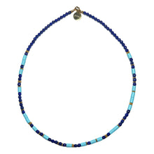 Load image into Gallery viewer, Lapis Lazurite and Italian Turquoise Morse Code Necklace