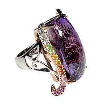 Load image into Gallery viewer, Amethyst &amp; Multi-Color Sapphires Ring