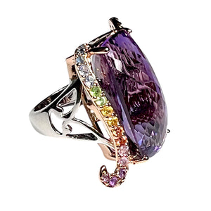 Amethyst & Multi-Color Sapphires Ring