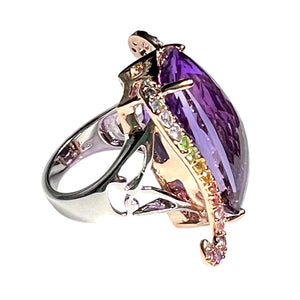 Amethyst & Multi-Color Sapphires Ring