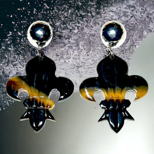 “Majestic Fleur” Buffalo Horn Earrings