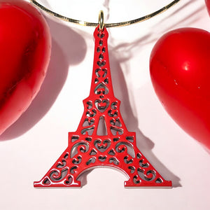 “Eiffel LOVE” Buffalo Horn with Lacquer Necklace