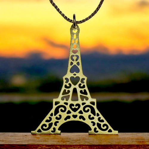 “Eiffel Embrace” Buffalo Horn with Gold Lacquer Necklace