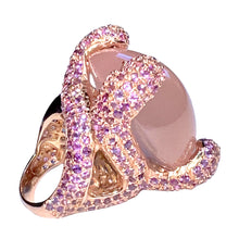 Load image into Gallery viewer, Radian Rose Quartz &amp; Amethyst Statement Ring