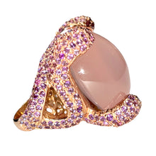 Load image into Gallery viewer, Radian Rose Quartz &amp; Amethyst Statement Ring