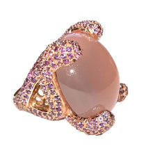 Load image into Gallery viewer, Radian Rose Quartz &amp; Amethyst Statement Ring