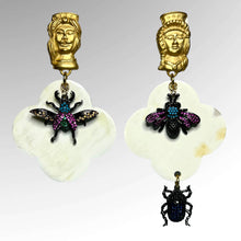 Load image into Gallery viewer, White Buffalo Horn with Lacquer Earrings