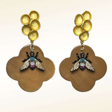 Load image into Gallery viewer, Brown Buffalo Horn with Lacquer Earrings