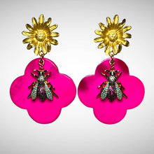 Load image into Gallery viewer, Hot Pink Buffalo Horn with Lacquer Earrings