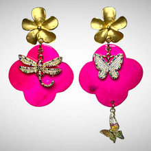 Load image into Gallery viewer, Hot Pink Buffalo Horn with Lacquer Earrings